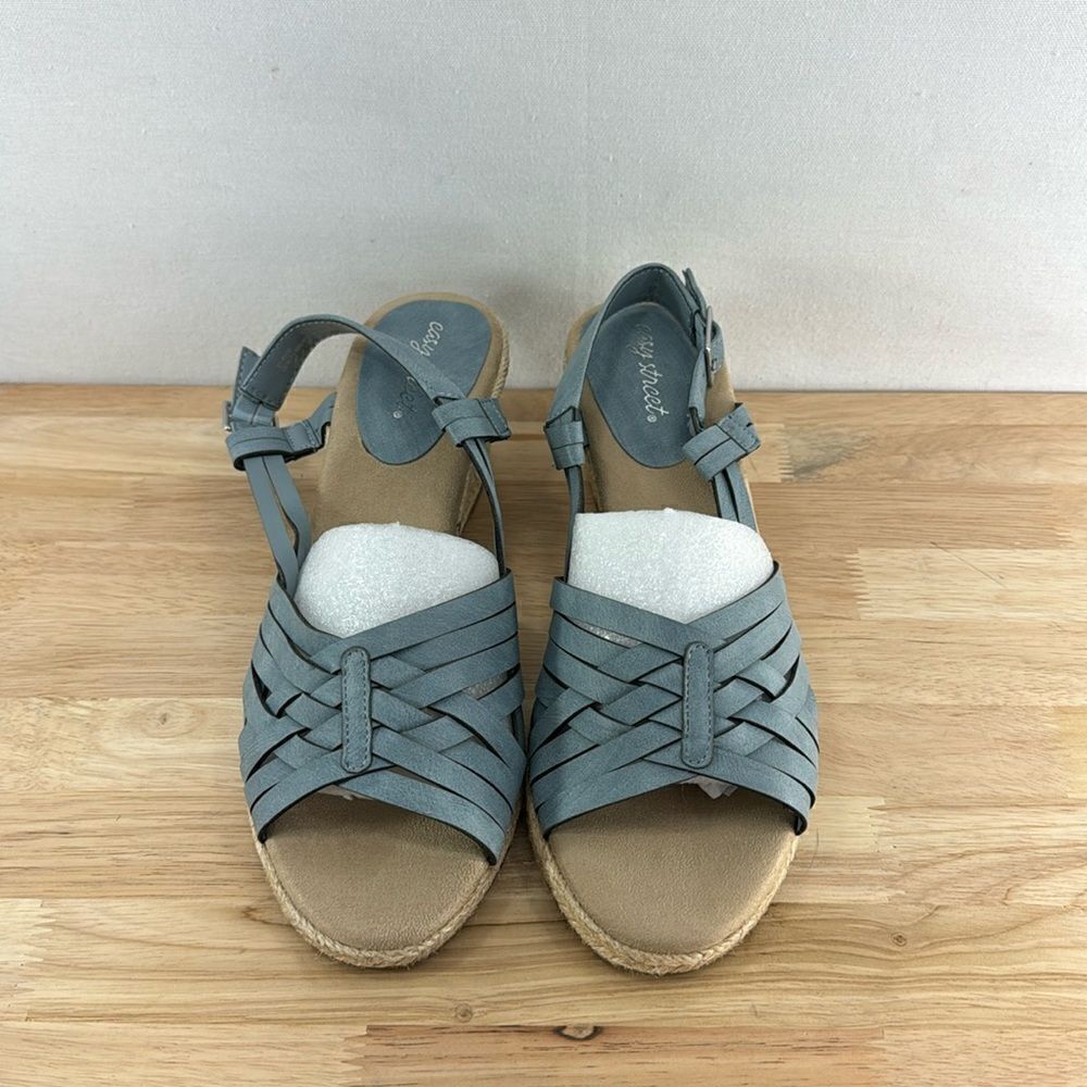 Easy Street Ora Espadrille Sandals- Denim Blue- Size 10 M- NWOB - Picture 2 of 8
